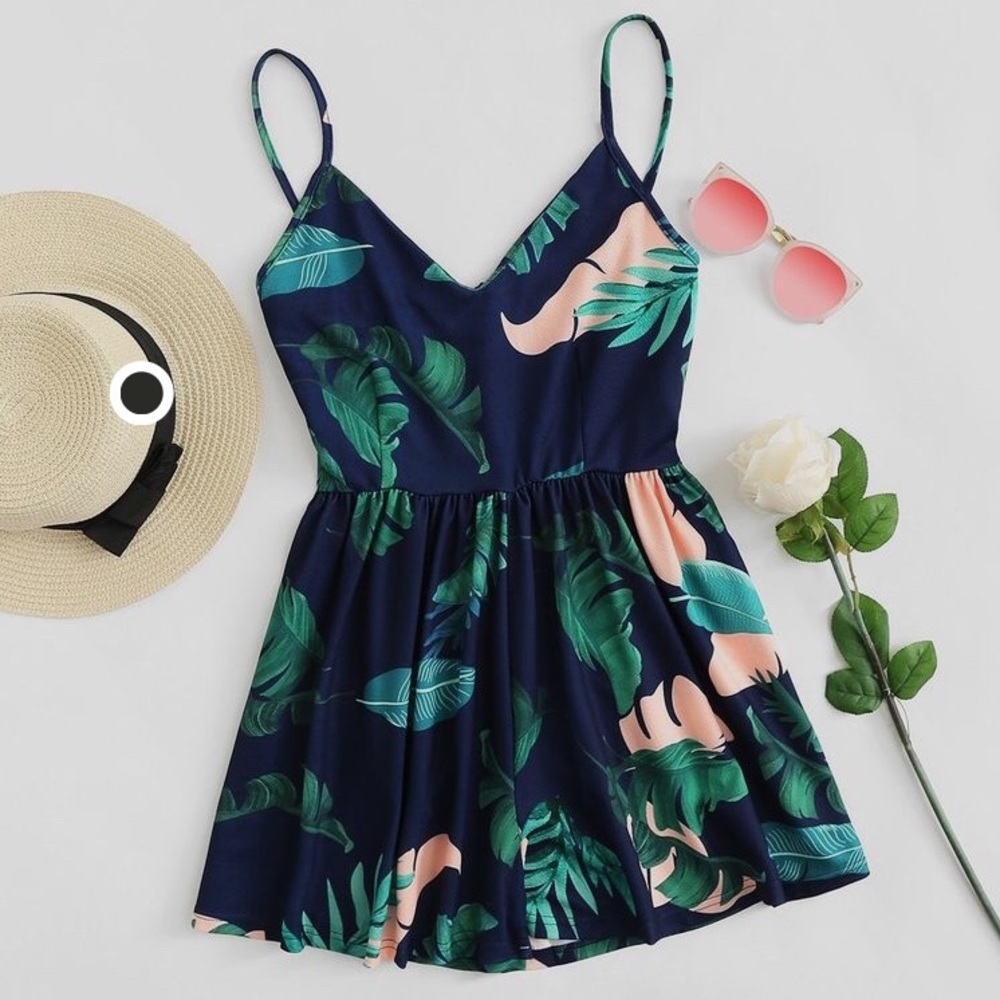 Palm-print Romper (New / Never Worn!)